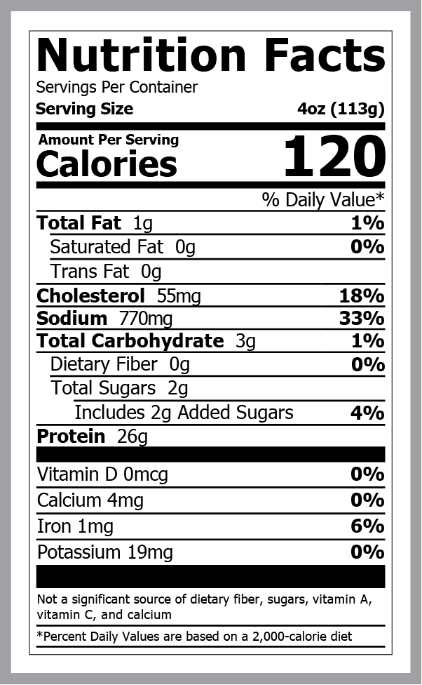 4505 WF NFT sweet smoky chicken tenderloin lbs vs