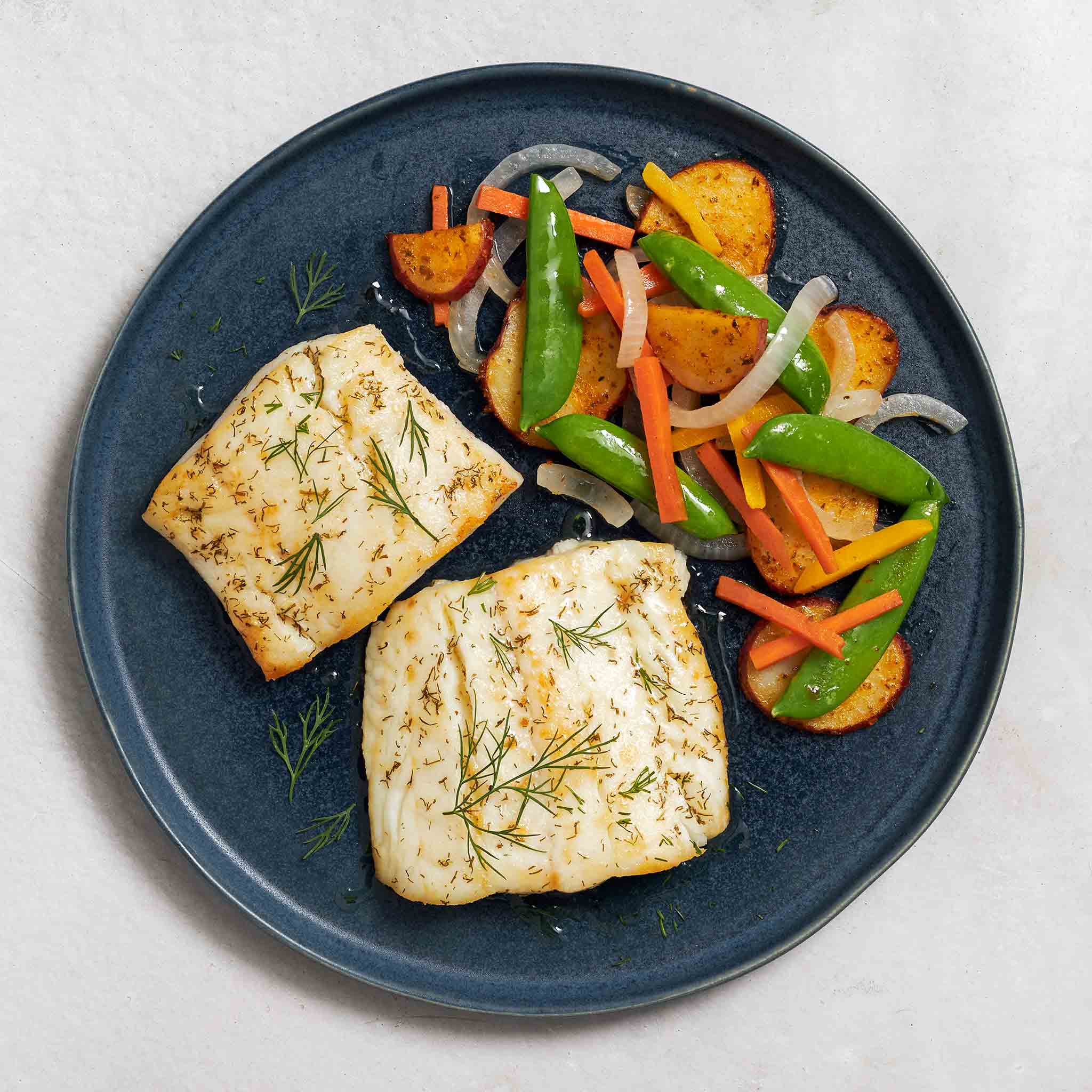 Skinless Atlantic Cod With Lemon Dill Butter