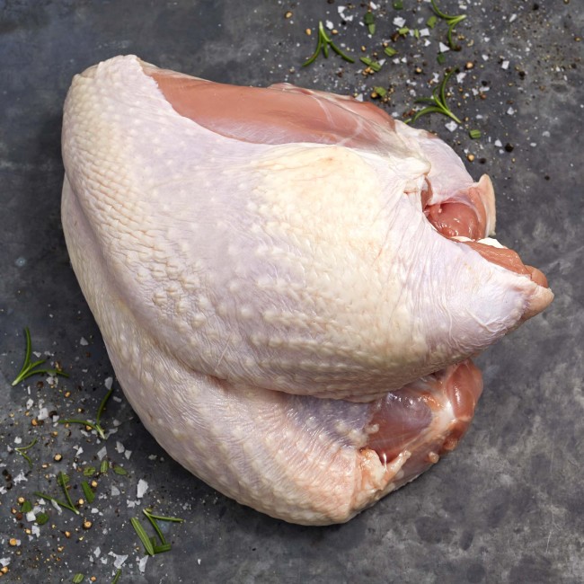 4458 WF RAW Organic Bone-In Turkey Breast 4-8 LB Plainville Poultry