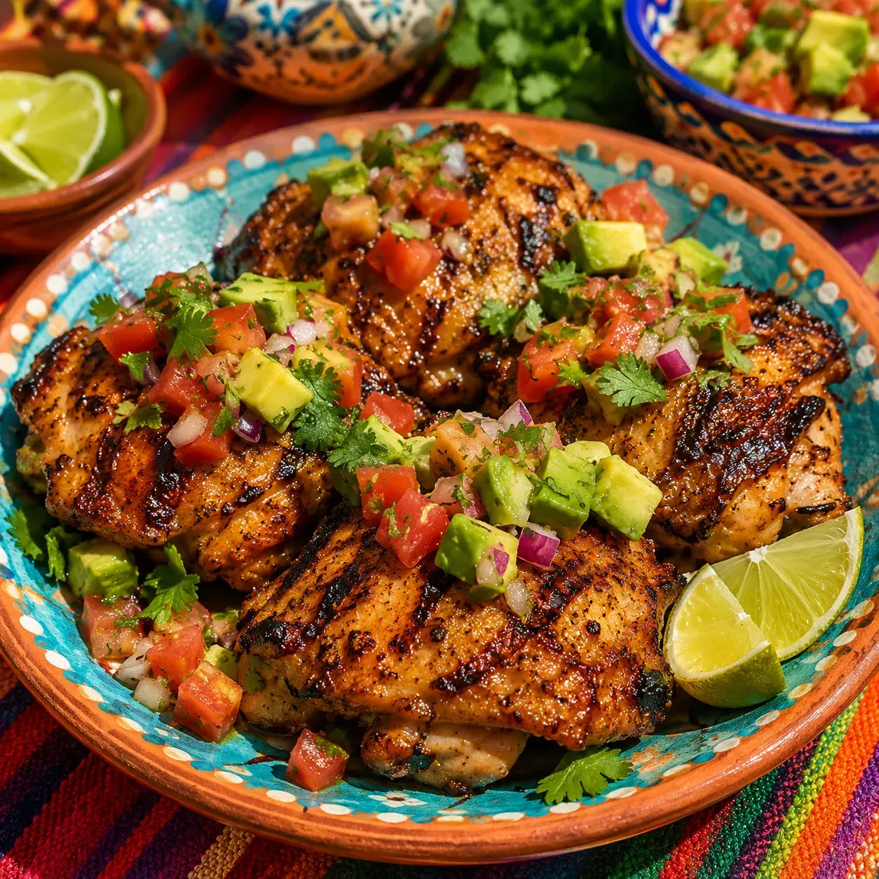 Grilled Citrus Chicken Thighs with Avocado Salsa