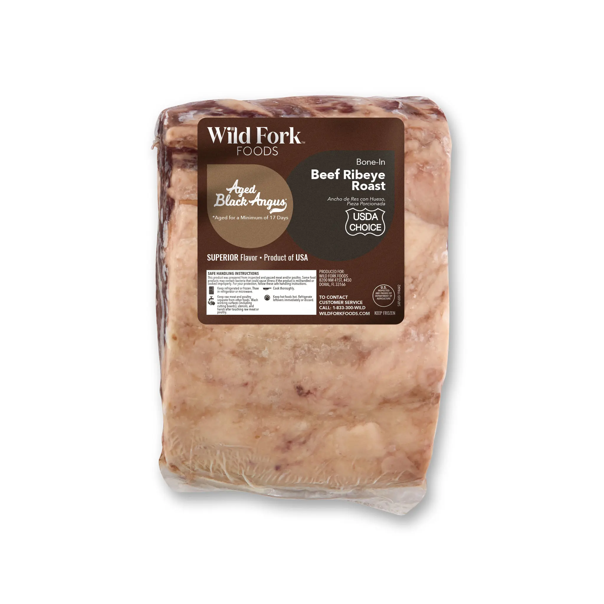 1222 WF PACKAGED USDA Choice Black Angus Beef Ribeye Roast Beef
