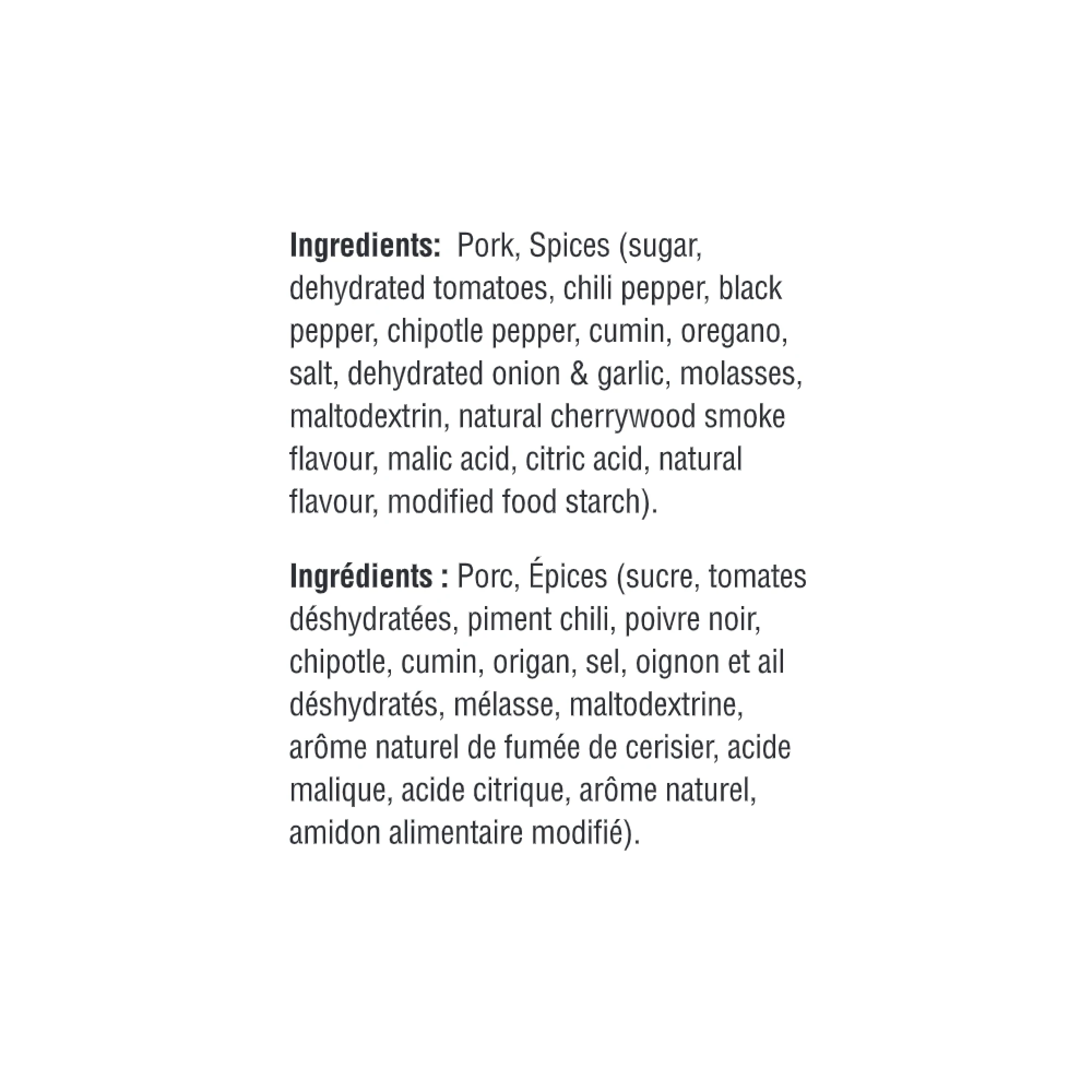WFC 6928 Pork Tenderloin CherrywoodChipotle Ingredients