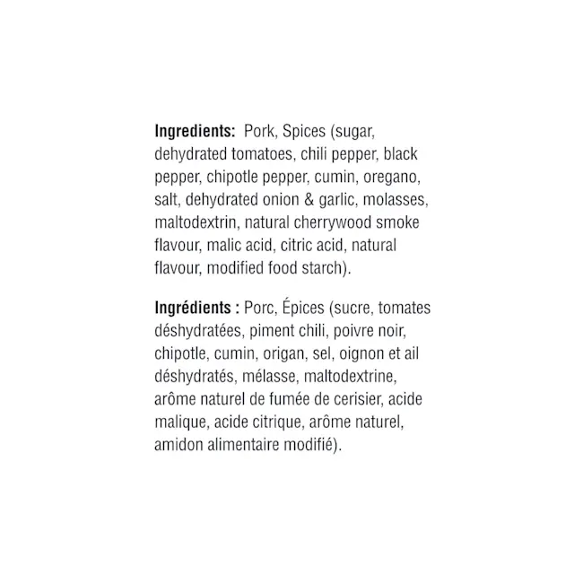 WFC 6928 Pork Tenderloin CherrywoodChipotle Ingredients