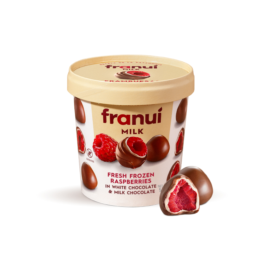 Raspberries Coated In Milk & White Chocolate FranuÃ | Wild Fork Foods