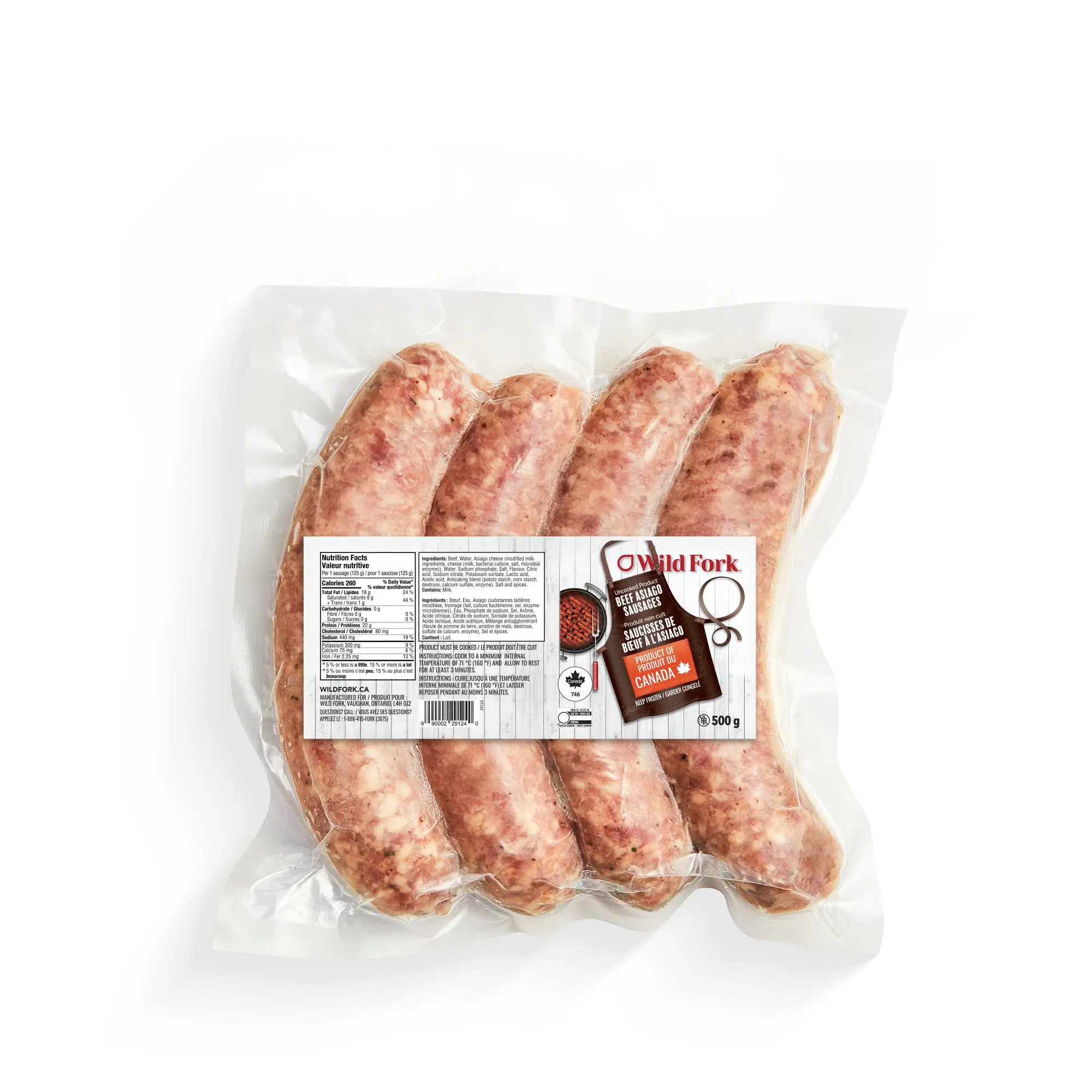 29124 Beef Asiago Sausages