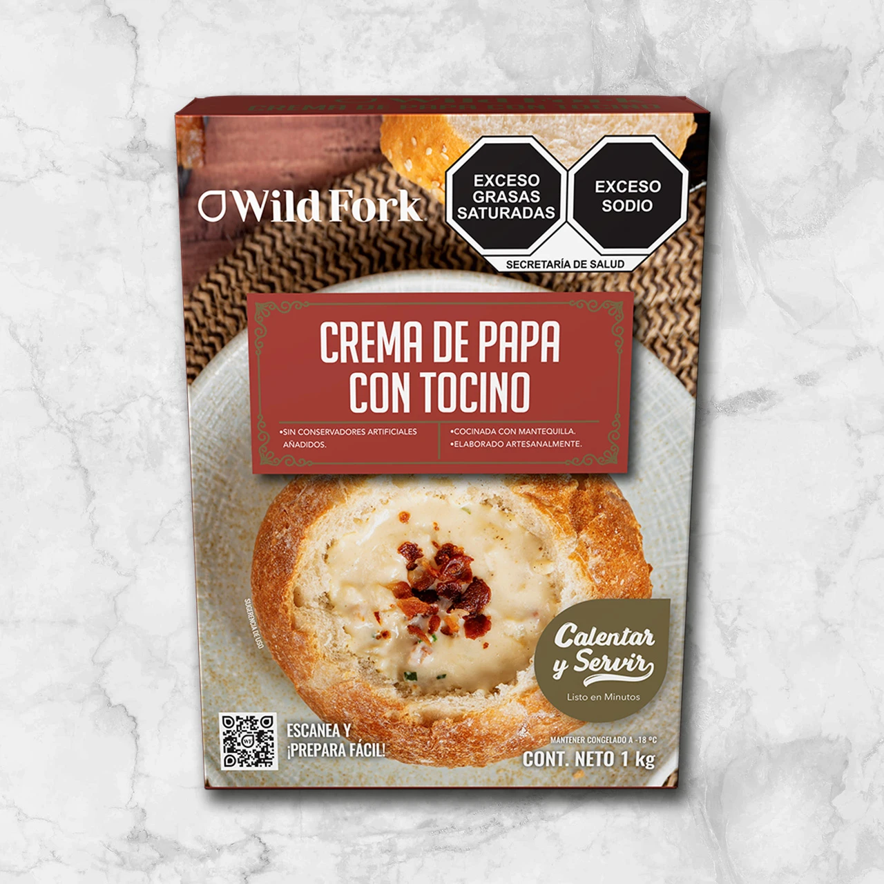 82157 WFMex Packaged CREMA DE PAPA CON TOCINO Platillos Listos