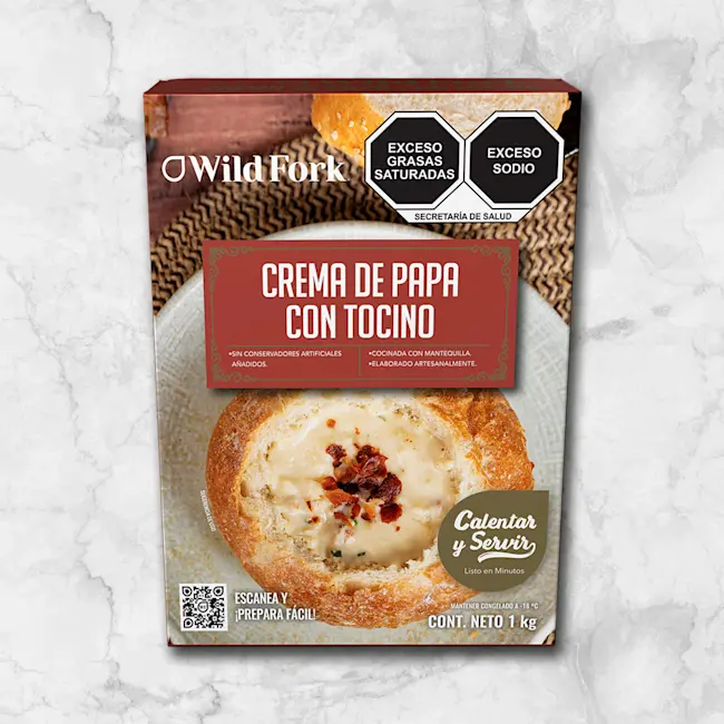 82157 WFMex Packaged CREMA DE PAPA CON TOCINO Platillos Listos