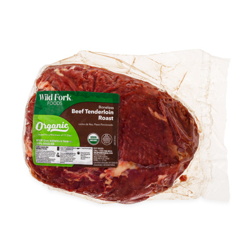 1656 WF PACKAGED Organic Beef Tenderloin Roast Beef