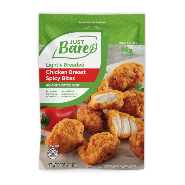 4486 WF PACKAGED CHICKEN BREAST SPICY BITES - JUST BARE POULTRY