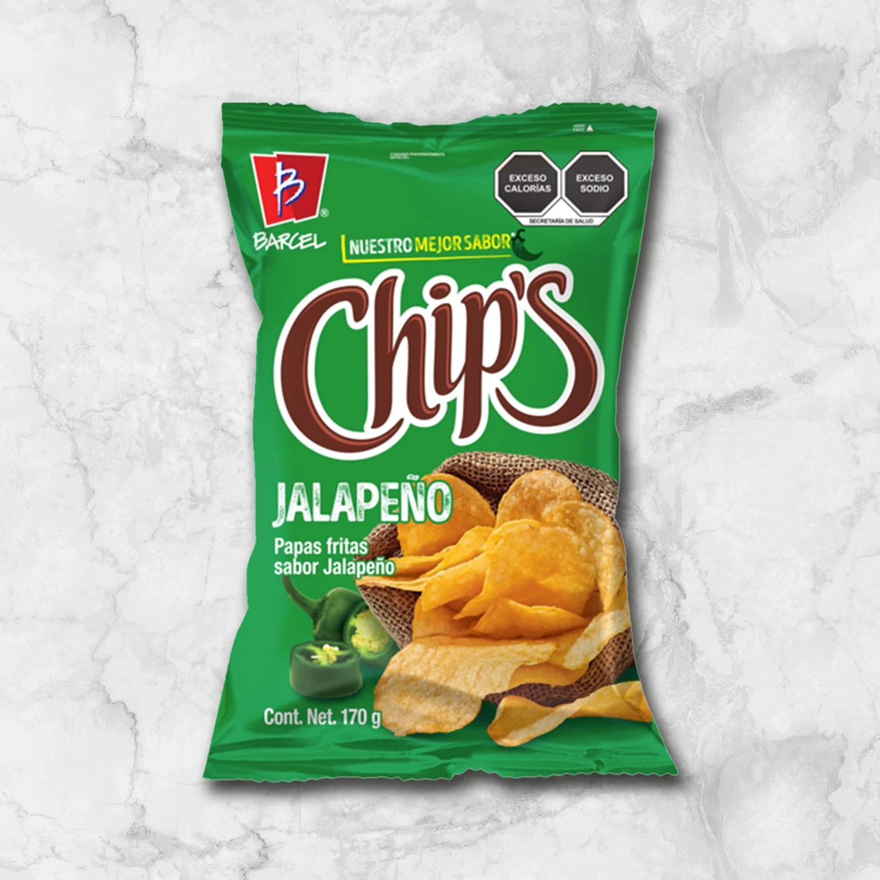 82455 WFMex Packaged BARCEL CHIPS JALAPEÑO 170G Abarrotes