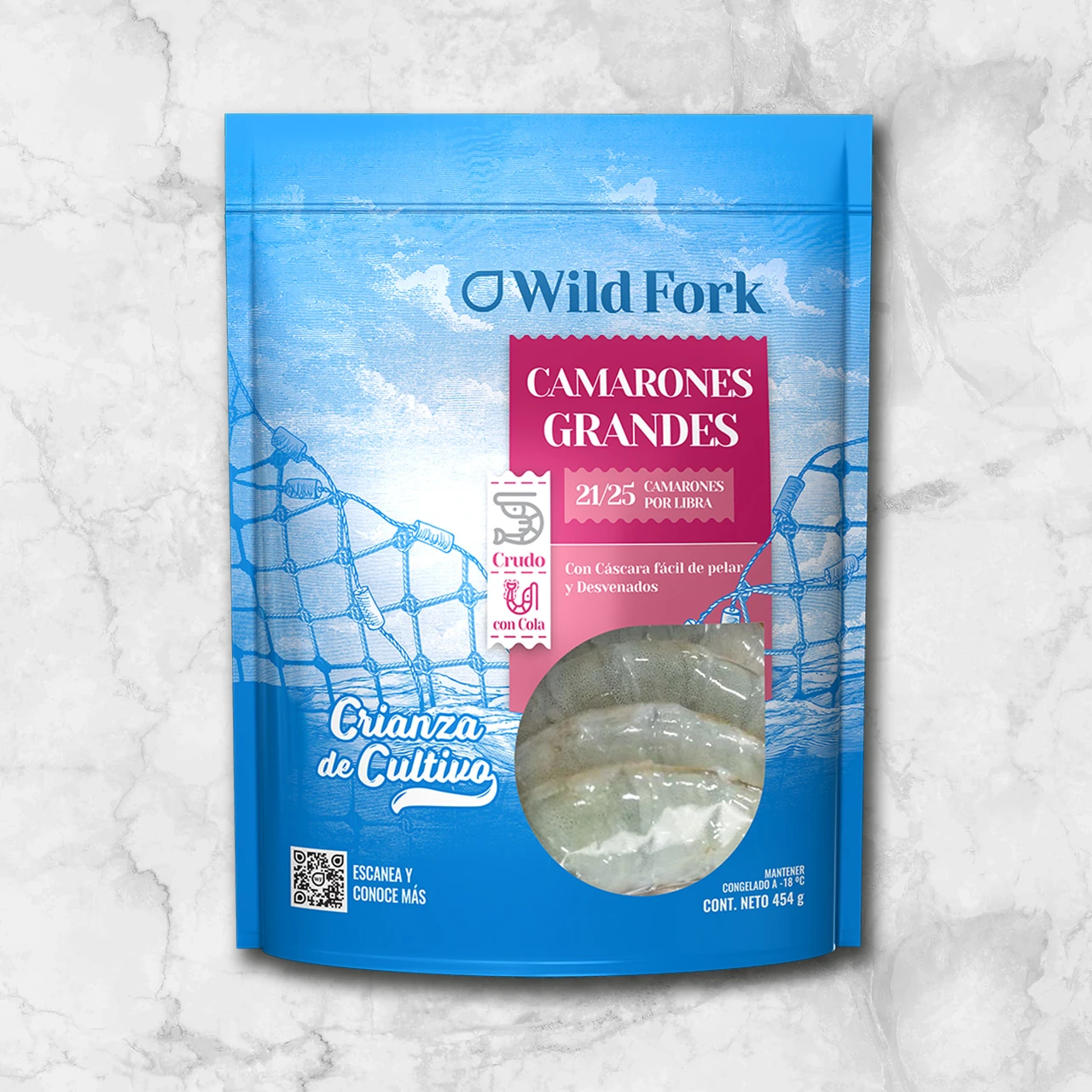 81986 WFMex Packaged CAMARON CRUDO CON PIEL 21 25 Pescados