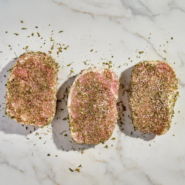3612 Pork Bone-in Double Bone Garlic Herb Raw