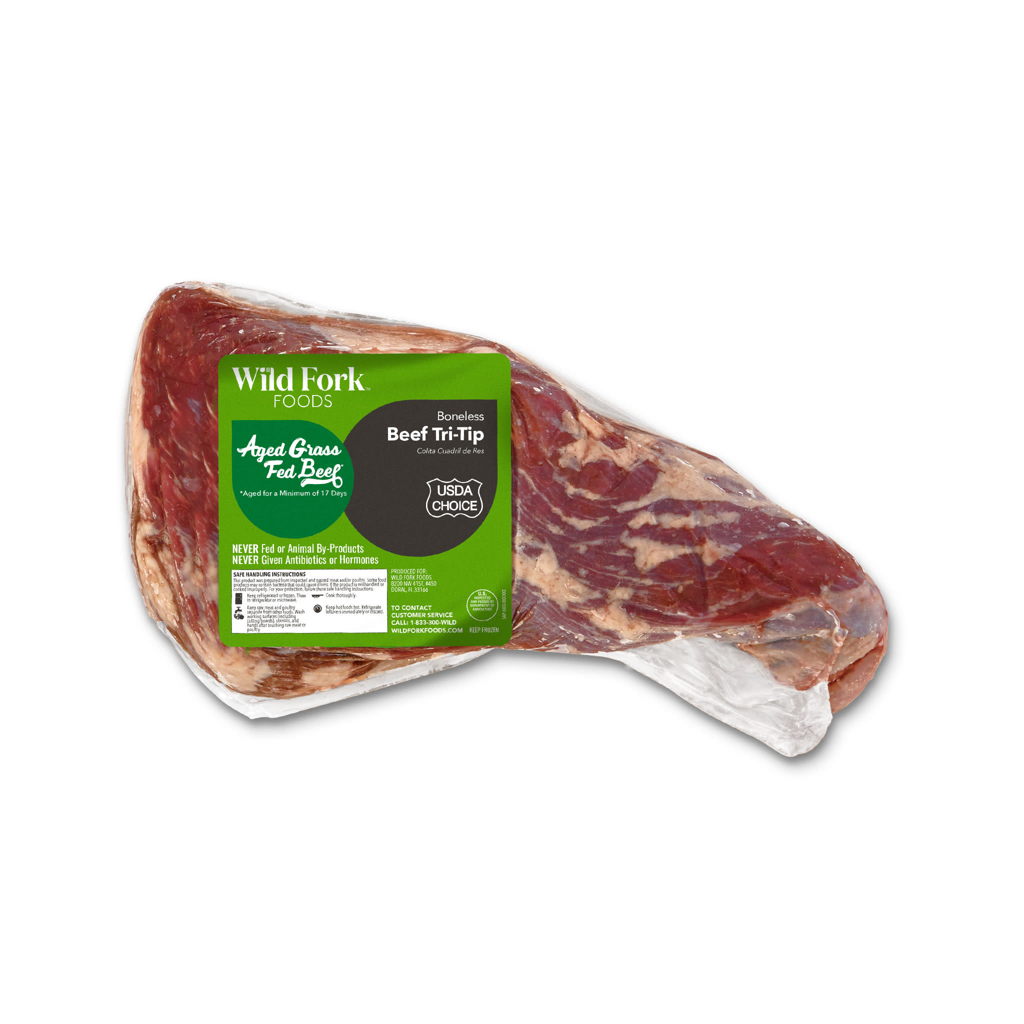 1608 WF PACKAGED USDA Choice Grass Fed Beef Tri-Tip Beef