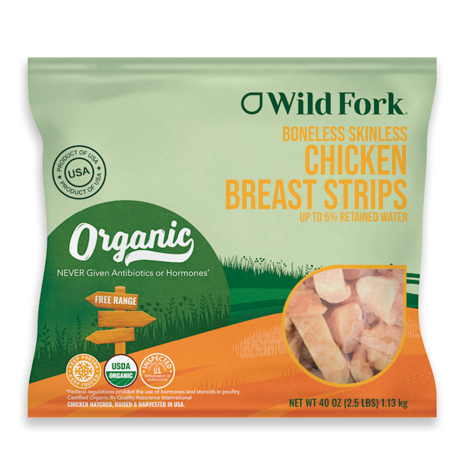 4314 WF PACKAGED Organic Chicken Breast Strips Poultry