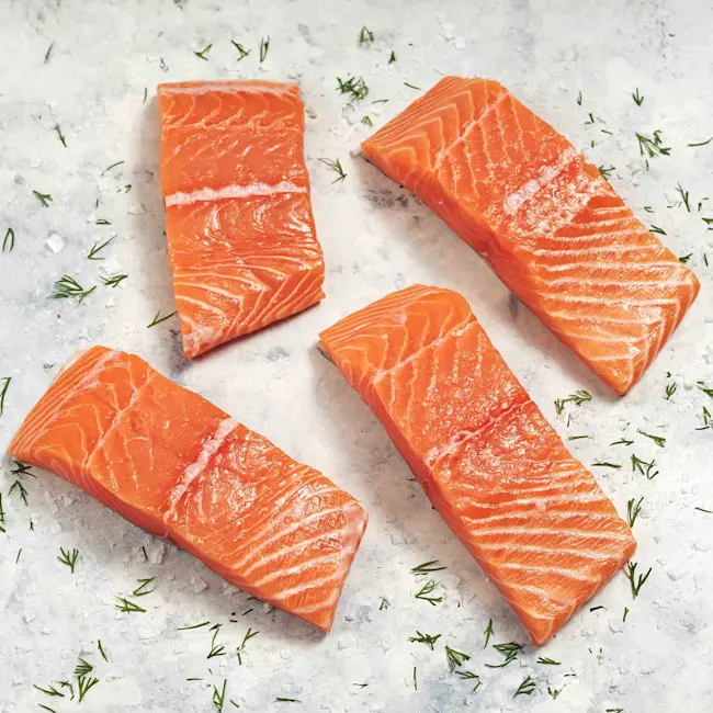 6318 6141 WF Raw Skin-On Atlantic Salmon Fillets Seafood