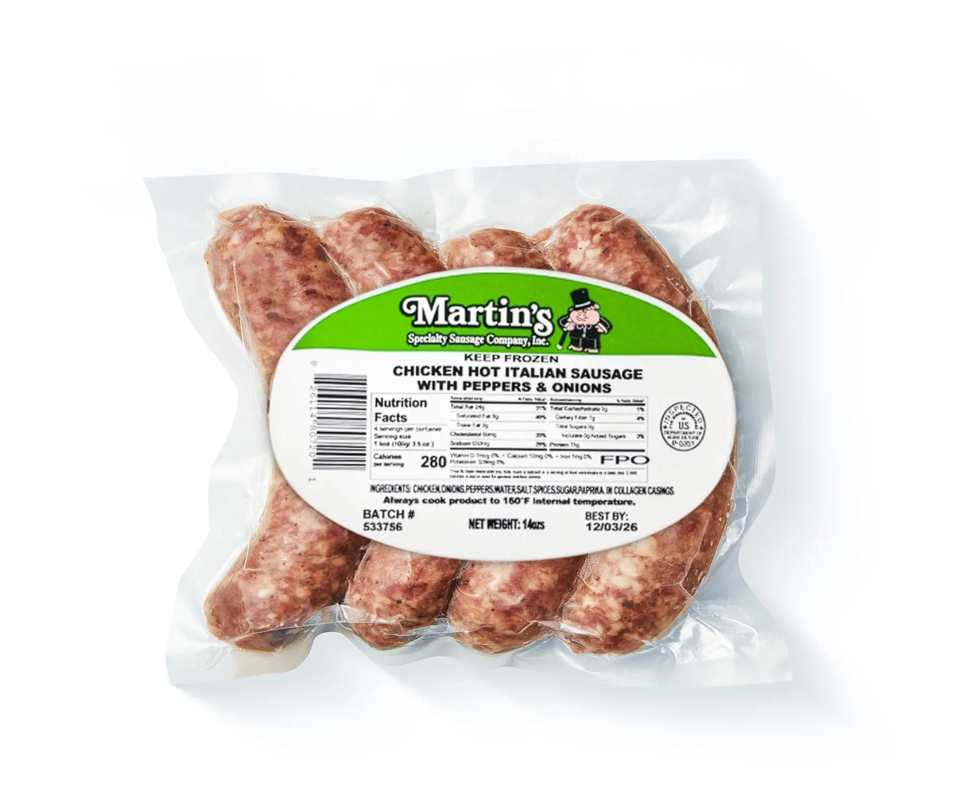 3830 - Buffalo Chicken Sausage with Blue Cheese - Martin's