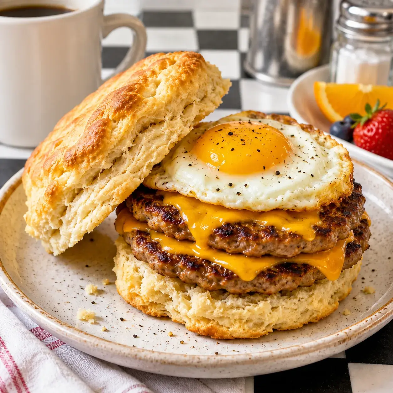 Pork Breakfast Patty Biscuit Sandwiches