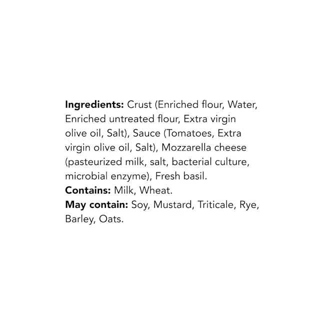 WFC 2518 NB ValueAdd PizzaMargherita Ingredients
