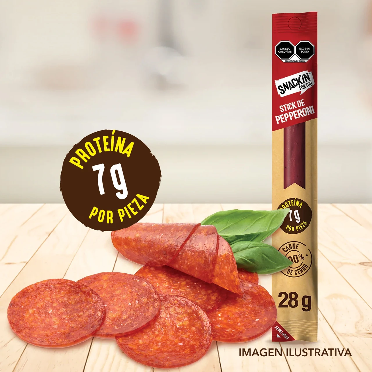 82424 WFMex Lifestyle STICK DE PEPPERONI SNACKIN FOR YOU 28g Botanas