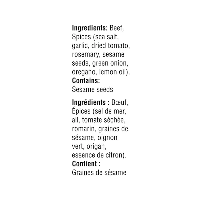 WFC 6405 Beef Steak SirloinMedallions HerbCrusted Ingredients