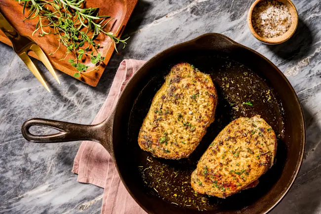 3612 3586 Pork BNLS NY Chop Garlic Herb Cooked