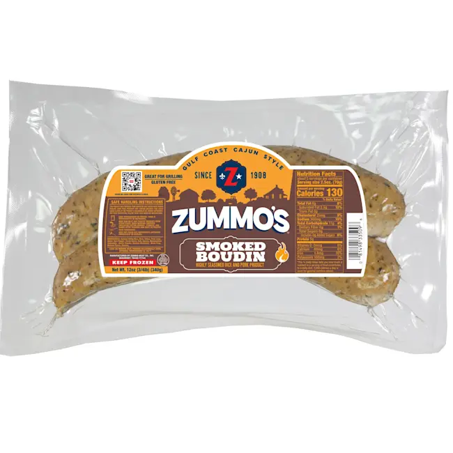 3843 PACKAGING Smoked Boudin Sausage Links 12oz - Zummo's