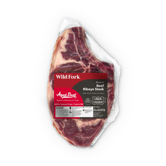 1179 WF PACKAGED USDA Choice Bone-In Beef Ribeye Steak Beef