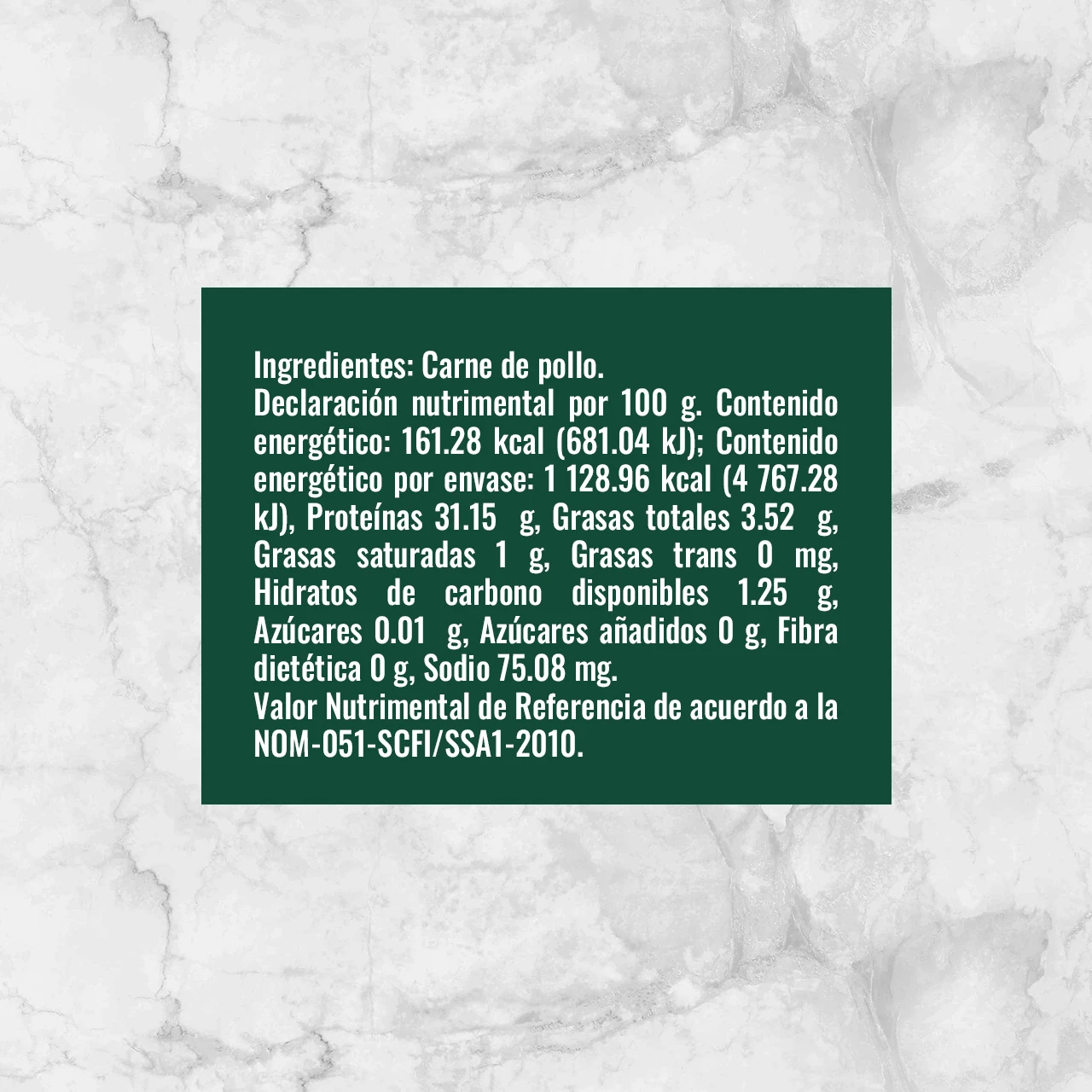 80559 PECHUGA DE POLLO CORTE MARIPOSA Info Nutrimental