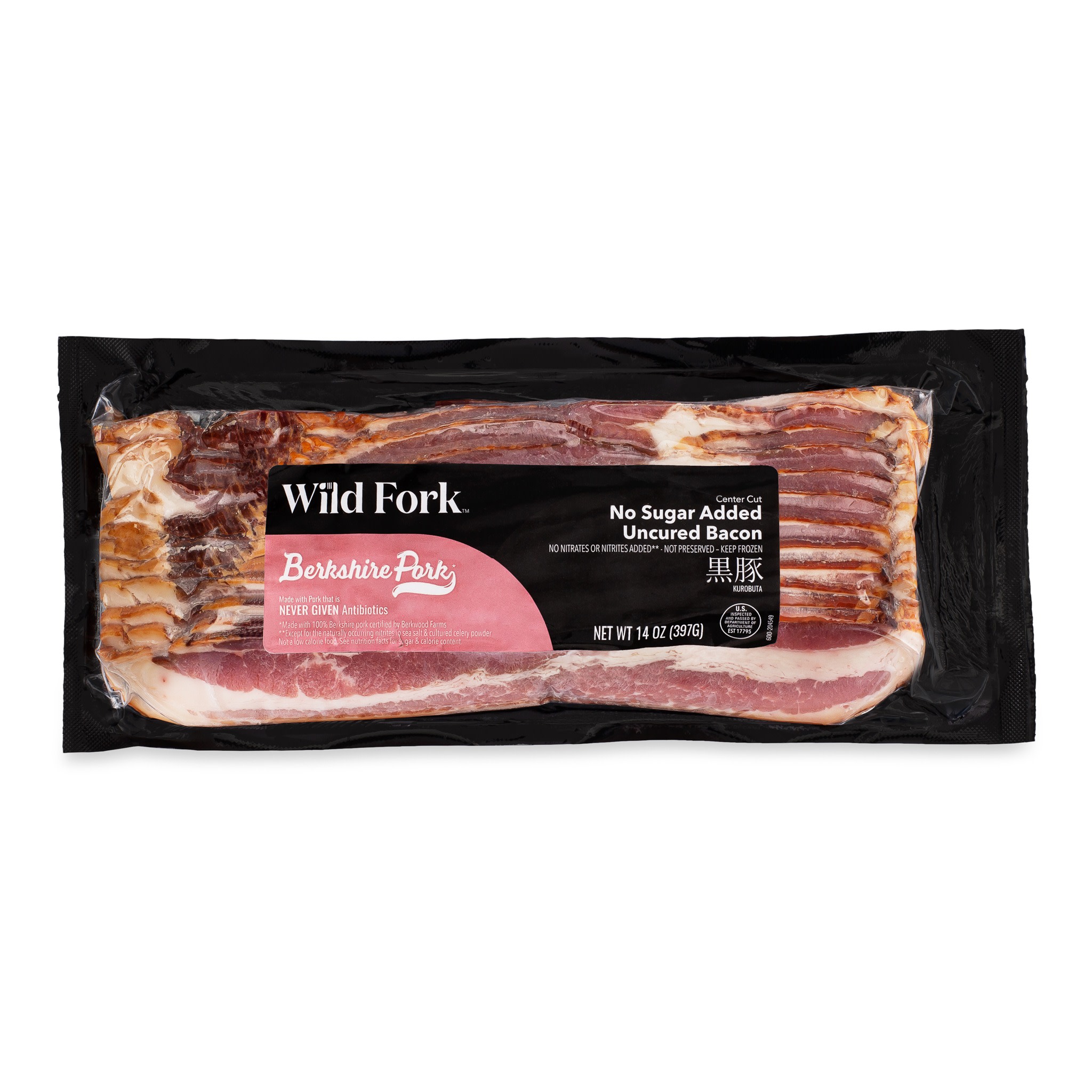 3809 WF PACKAGED Sugar Free Uncured Berkshire Bacon Pork