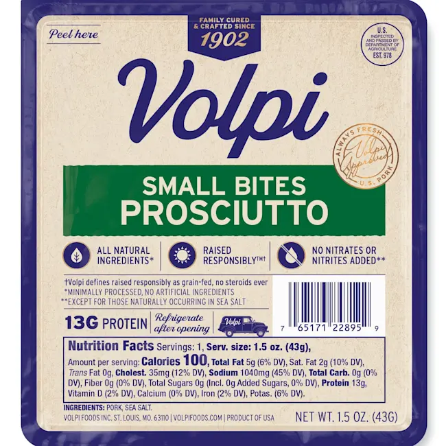 7913 PACKAGE Sliced Prosciutto Bites Volpi