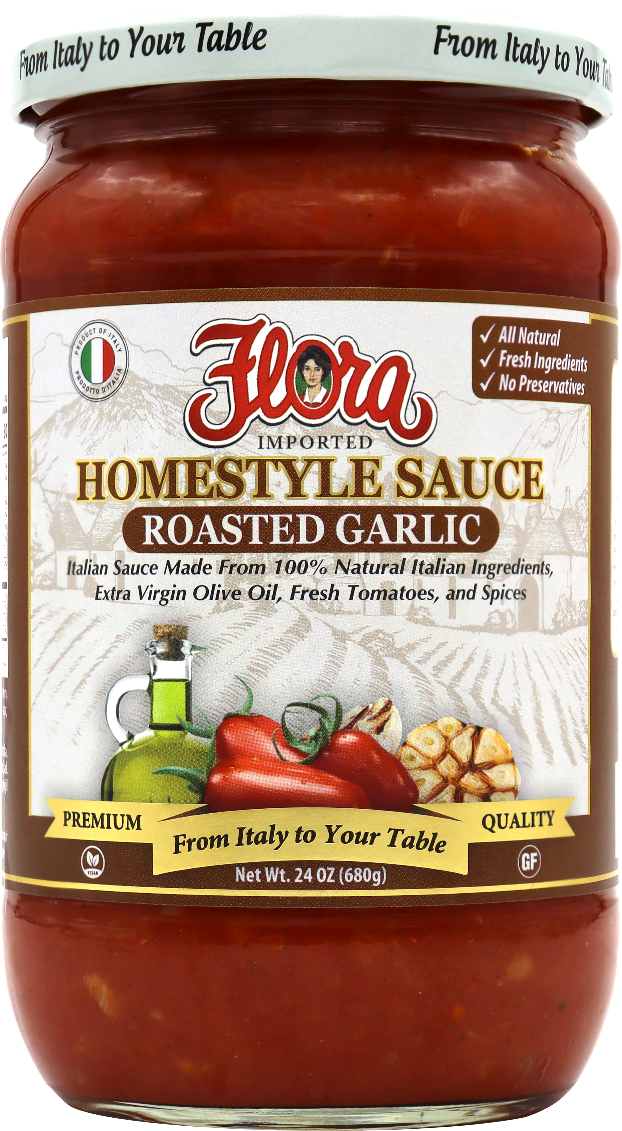 9919 ARTWORK Flora Homestyle Roasted Garlic Sauce