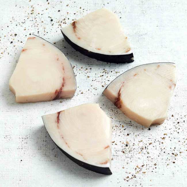 6143 WF Raw Skin-On Swordfish Steaks Seafood
