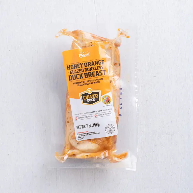 5740 PACKAGED Honey Orange Boneless Duck Breast - Culver Duck