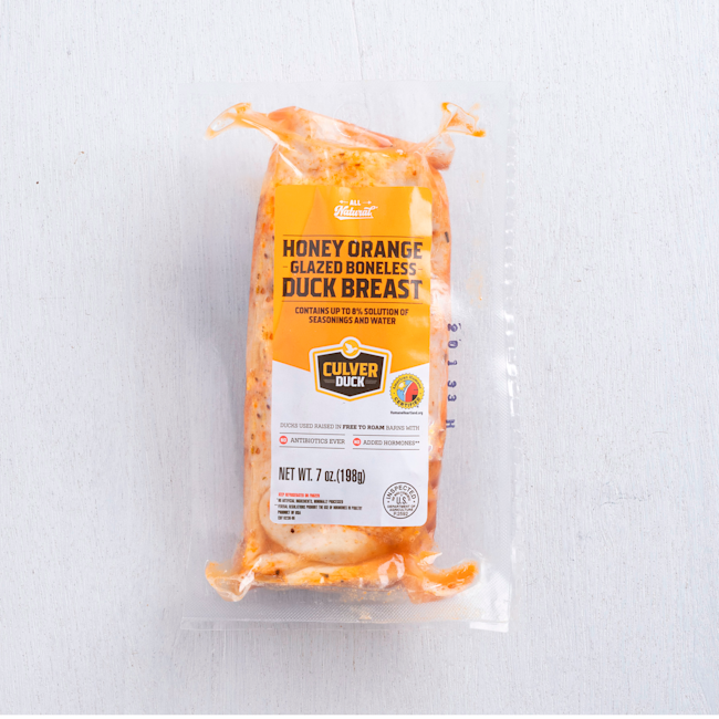 5740 PACKAGED Honey Orange Boneless Duck Breast - Culver Duck
