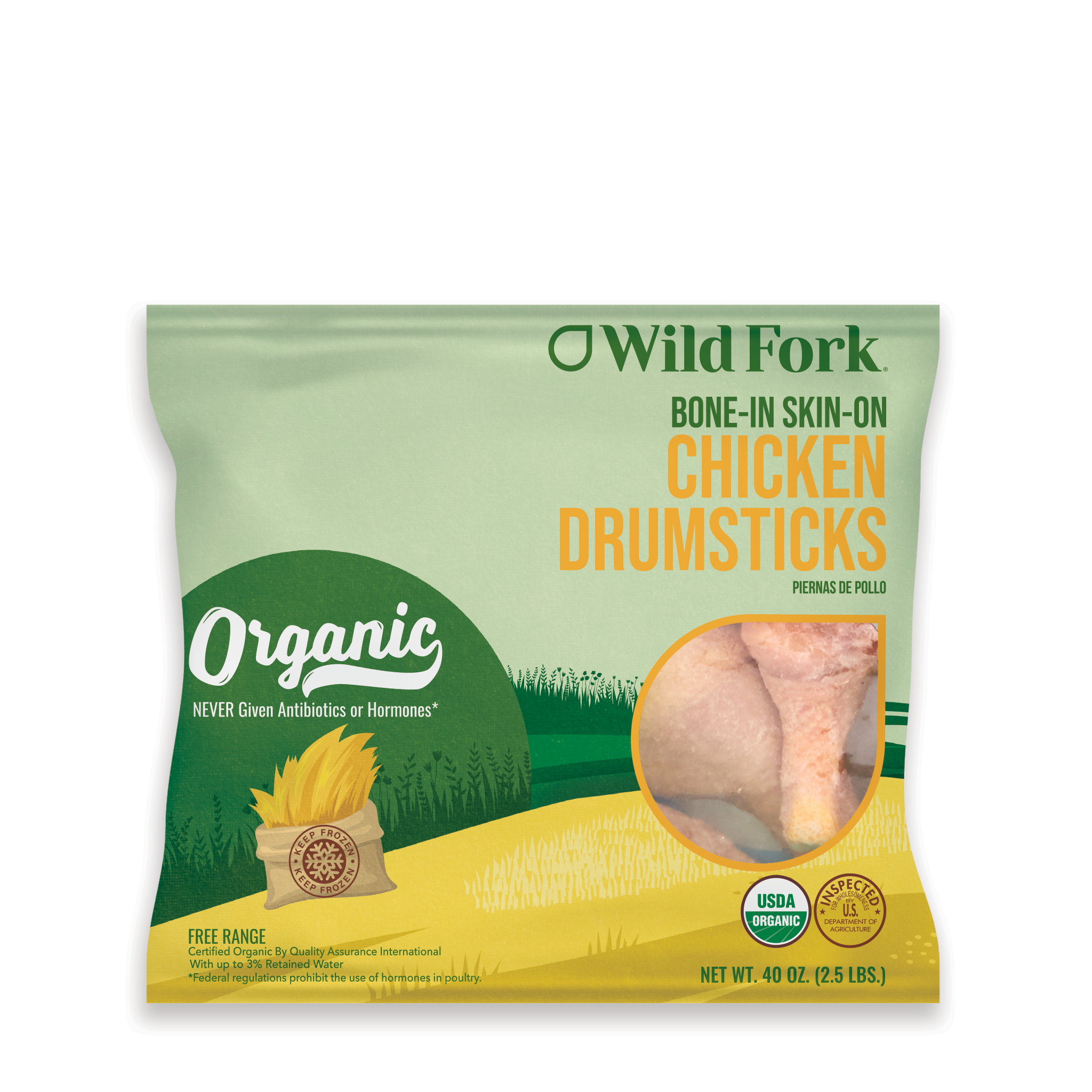 4302 WF PACKAGED Organic Chicken Drumsticks Poultry
