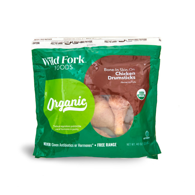 4302 WF PACKAGED Organic Chicken Drumsticks Poultry