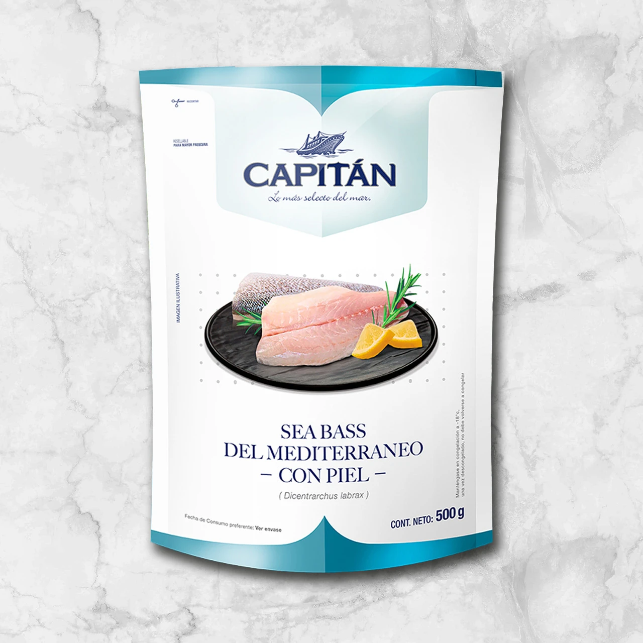 82176 WFMex Packaged SEA BASS FILETE 500G CAPITAN Pescados