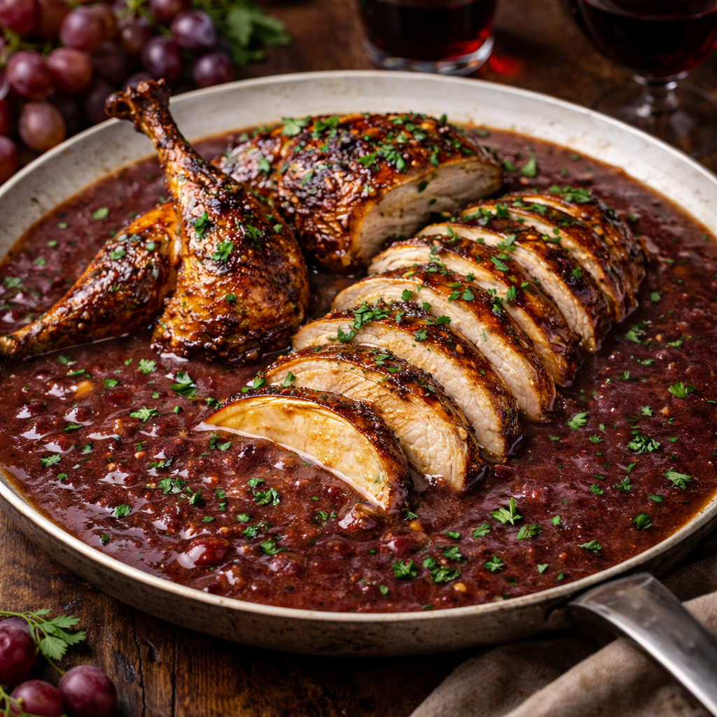Faisan en Salsa de Uvas