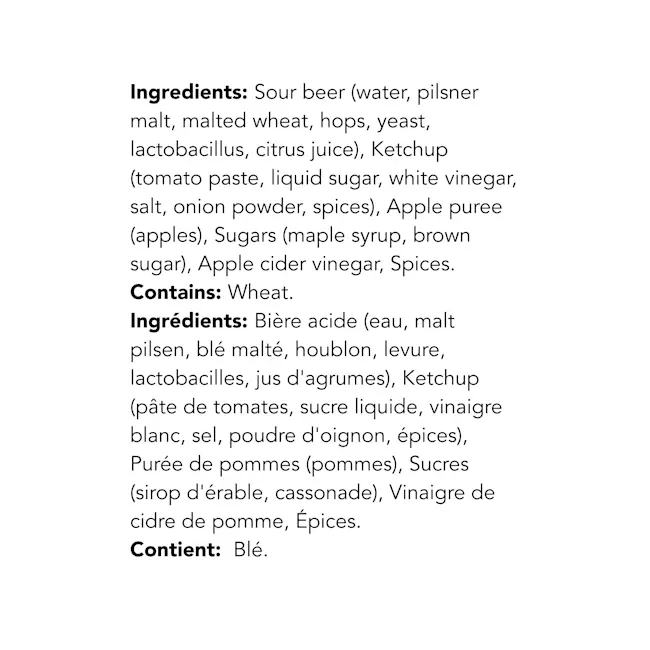 WFC 1402 BBQSauce MapleAppleBeer Ingredients