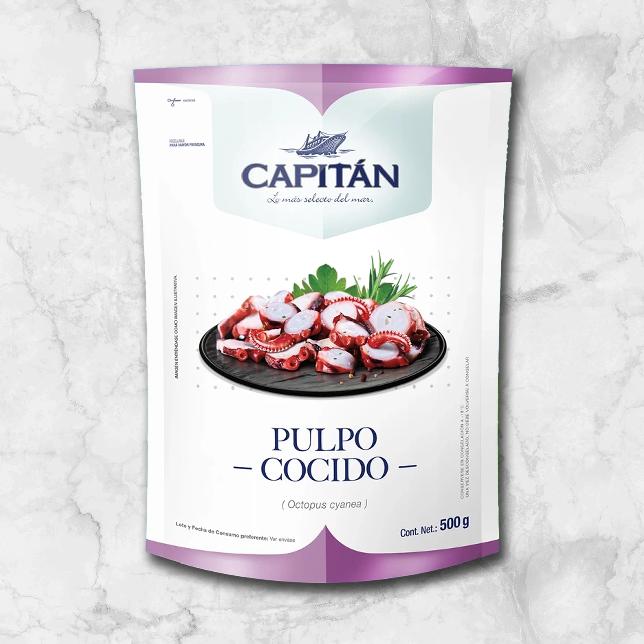82019 WFMex Packaged PULPO COCIDO PICADO 500G Pescados y mariscos