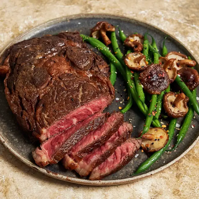 1851_WF_PLATED_Wagyu Ribeye Sesame Thin Green Beans Asian Rub_Beef.webp
