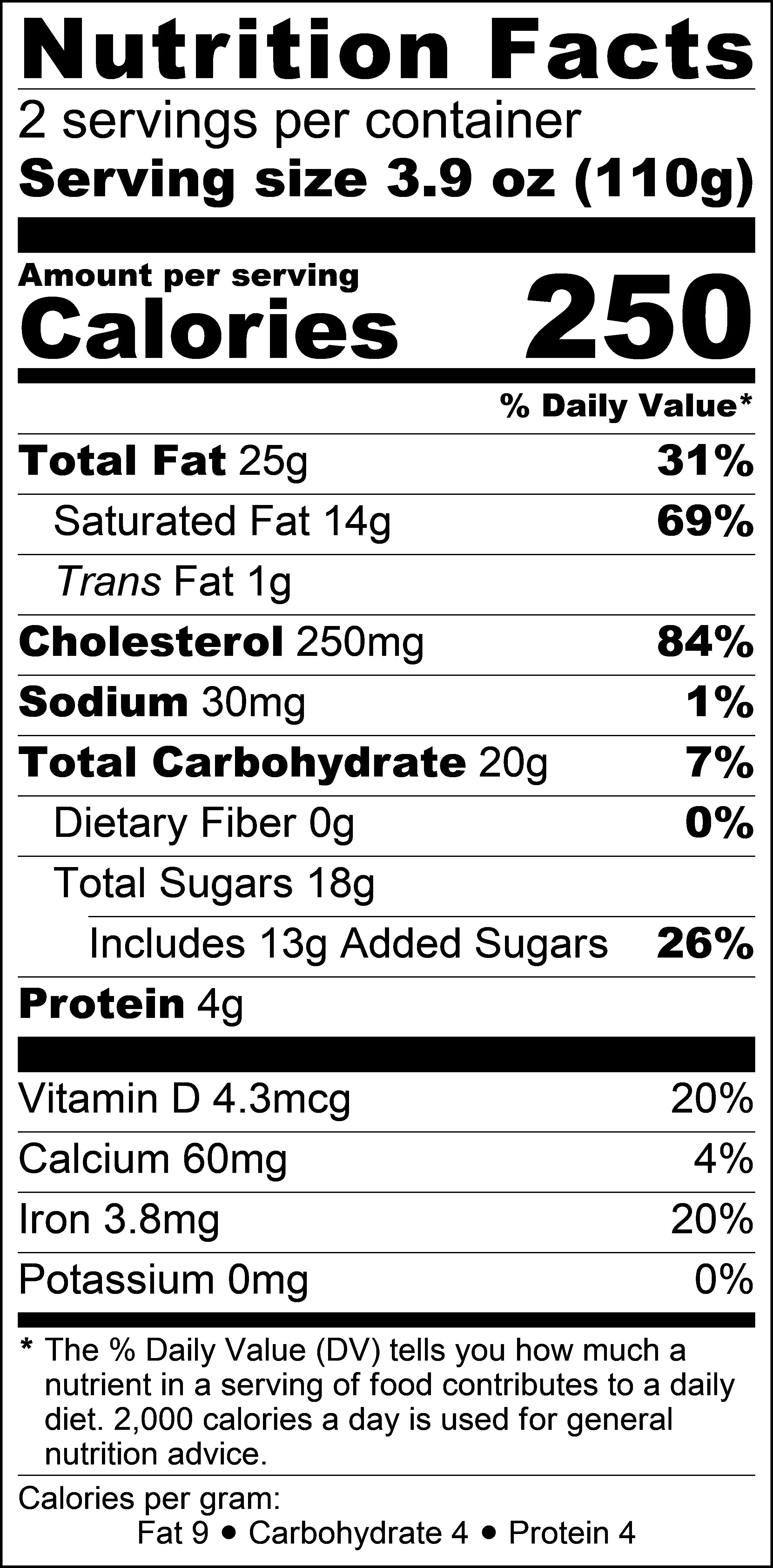 7075- CREME BRULEE NUTRITIONAL PANEL