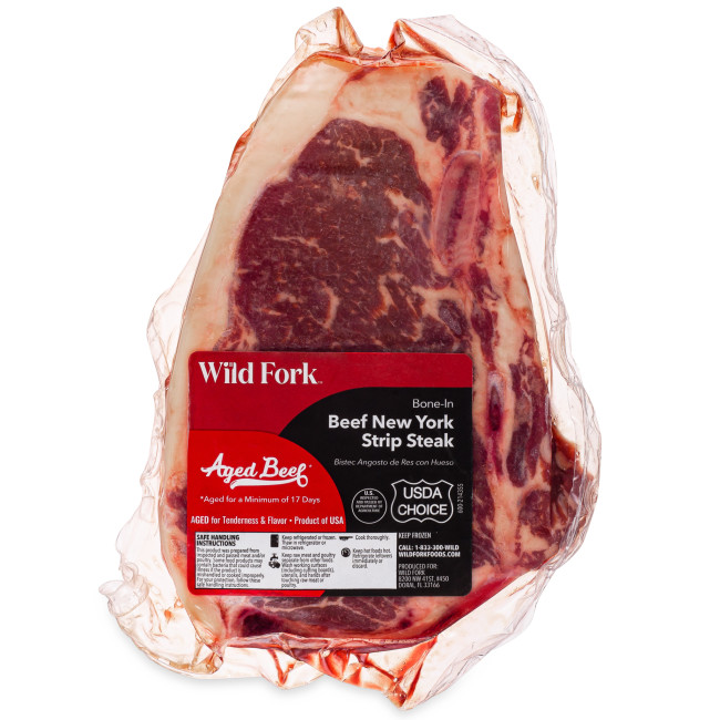 1195 WF PACKAGED USDA Choice Bone-In NY Strip Beef