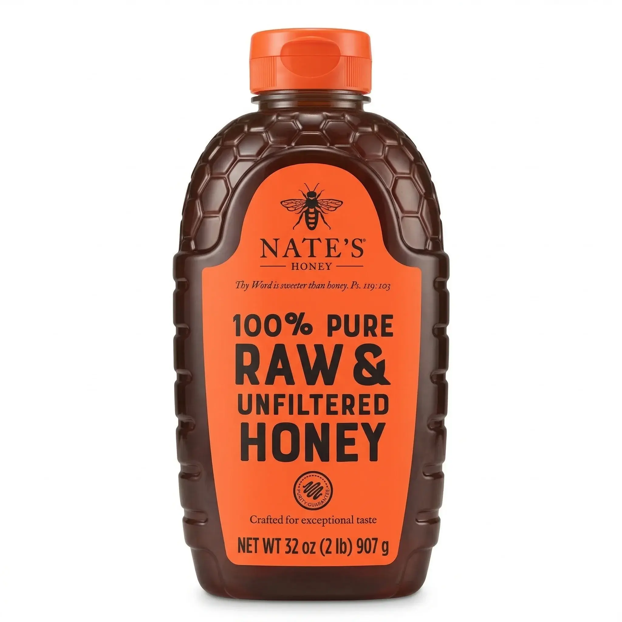 9296 - Nature Nates Honey 100- Raw Unfltrd 32oz - FRONT