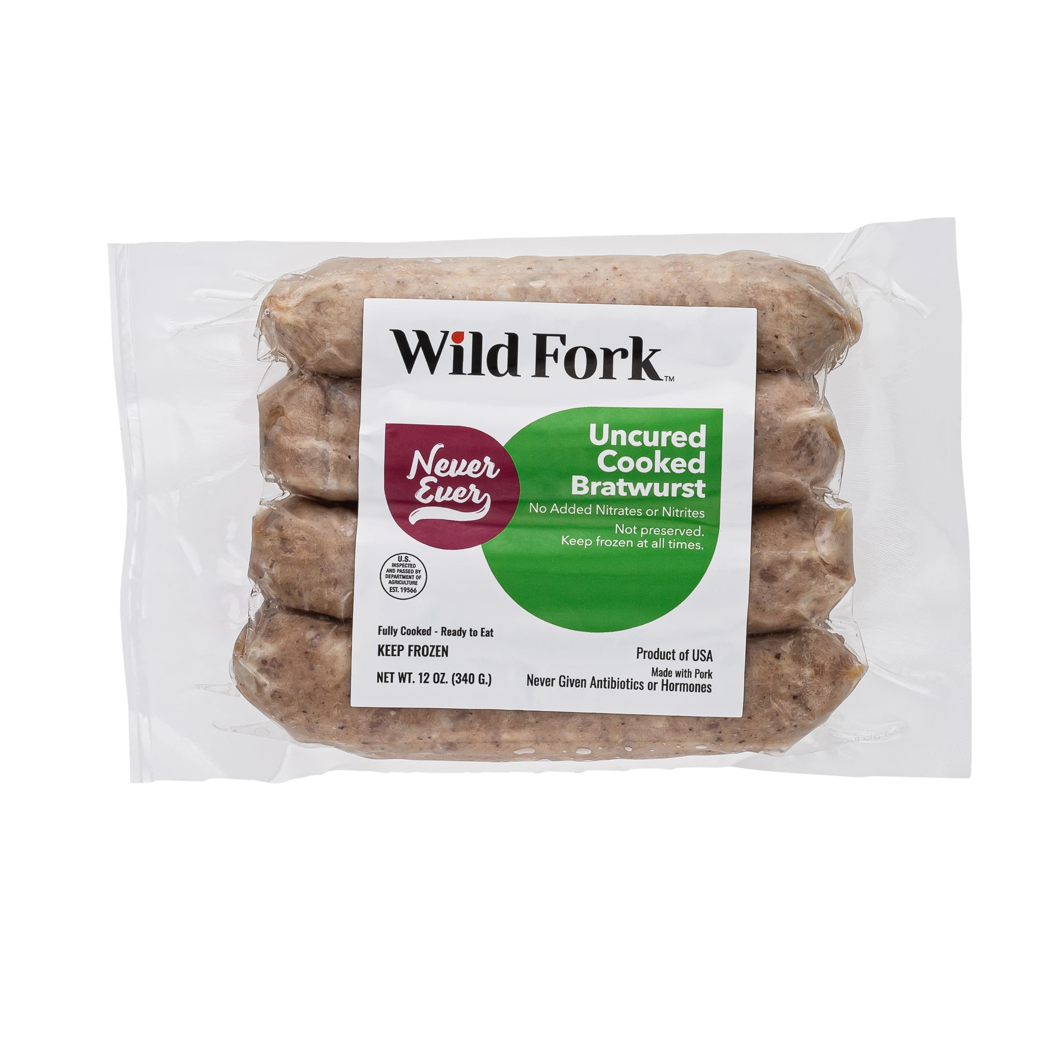 3734 WF PACKAGED BRATWURST SAUSAGE ABF UNCURED SAUSAGE