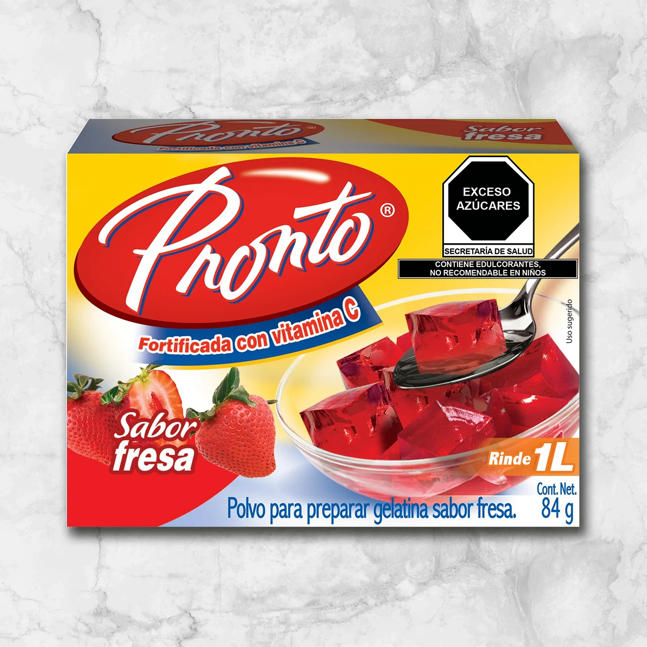 82271 WFMex Packaged PRONTO GELATINA FRESA 84 G Secos