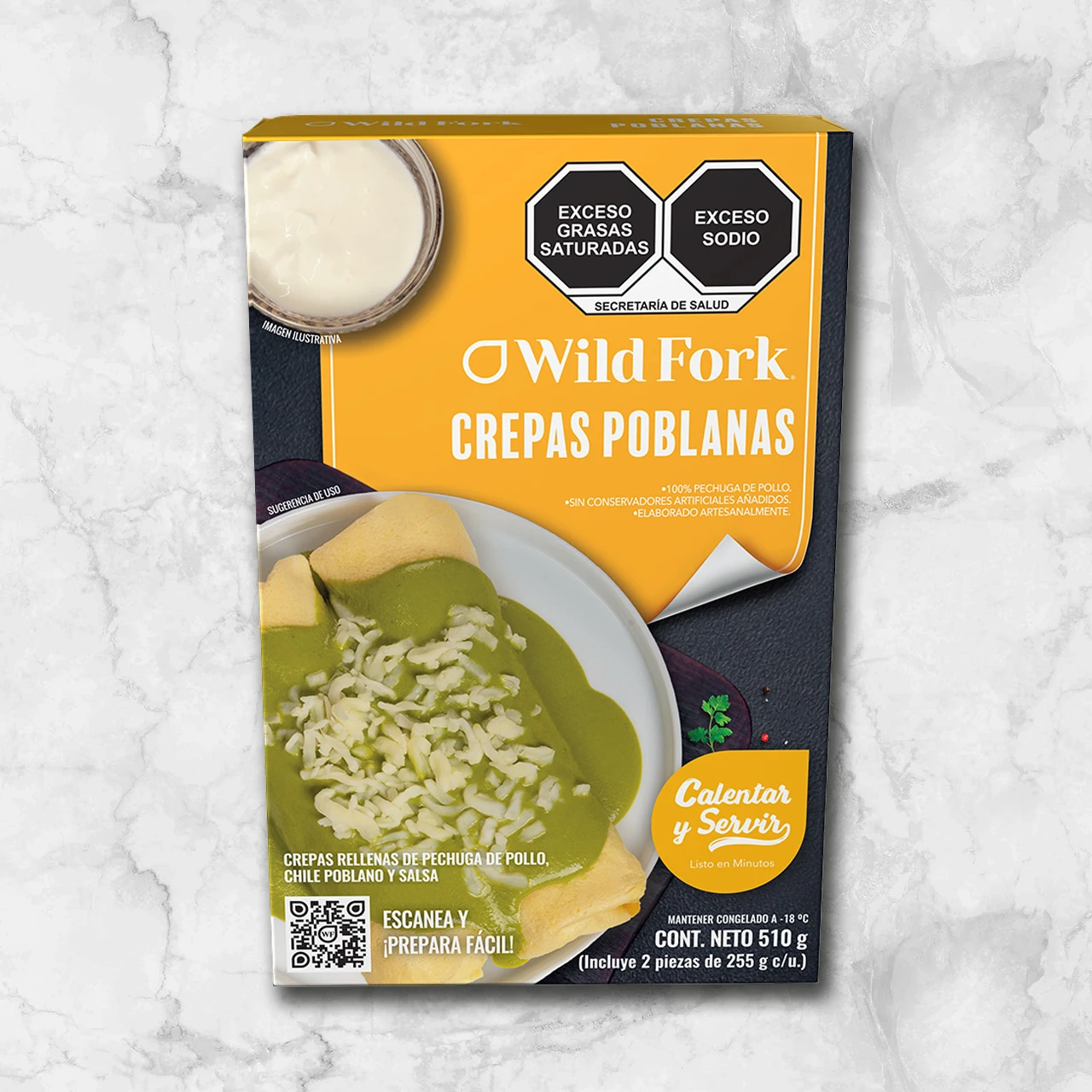 82055 WFMex Packaged CREPAS POBLANAS WF g Platillos Listos