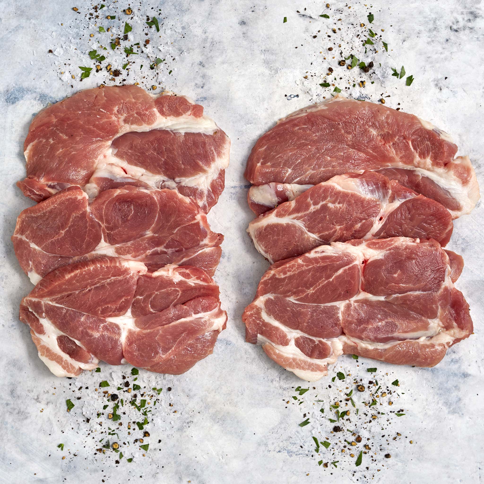 3107 WF RAW Boneless Thin Coppa Pork Steaks Pork