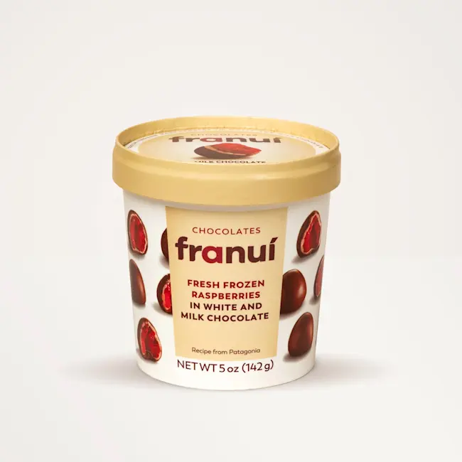 7603 ARTWORK V1 Raspberries Coated in Milk & White Chocolate - Franuí