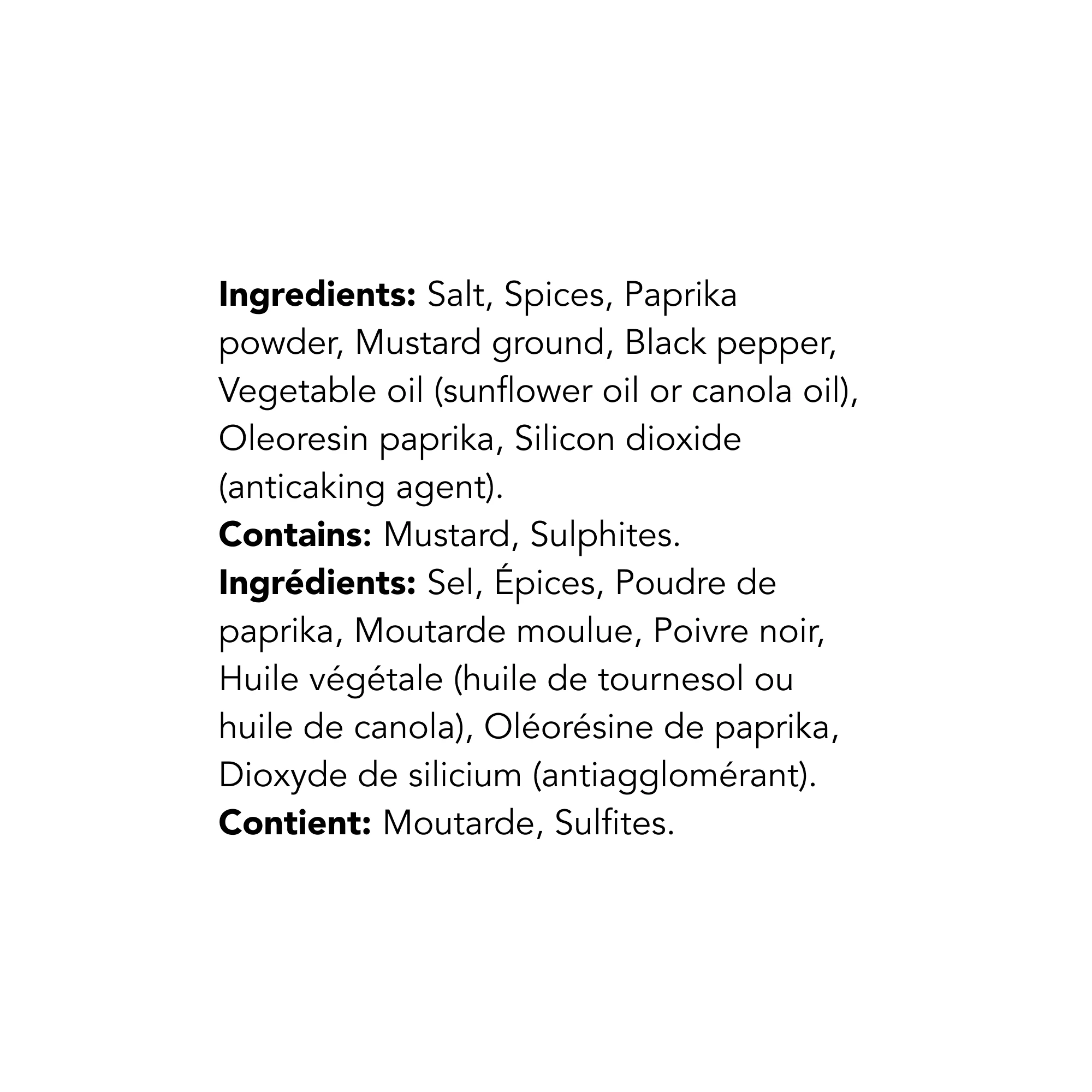 WFC 1006 Compliments Seasoning BayStyle Ingredients